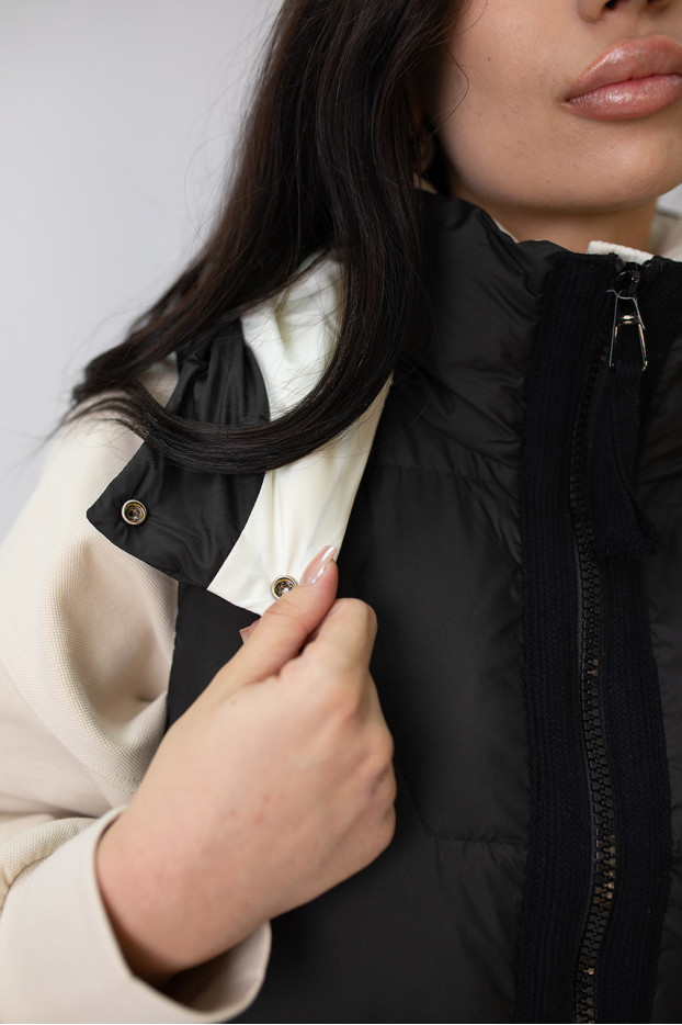 Жилет жіночий з капюшоном теплий 48-50 чорна (88008blXXXL) - фото 4