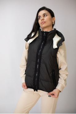 Жилет жіночий з капюшоном теплий 48-50 чорна (88008blXXXL) - фото 5