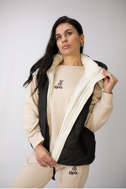 Жилет жіночий з капюшоном теплий 48-50 чорна (88008blXXXL) - фото 8