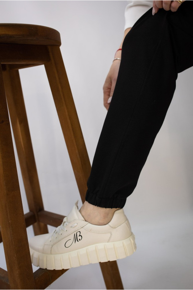 Брюки-джогери на резинці жіночі 52-54 чорні (6758XXL) - фото 3