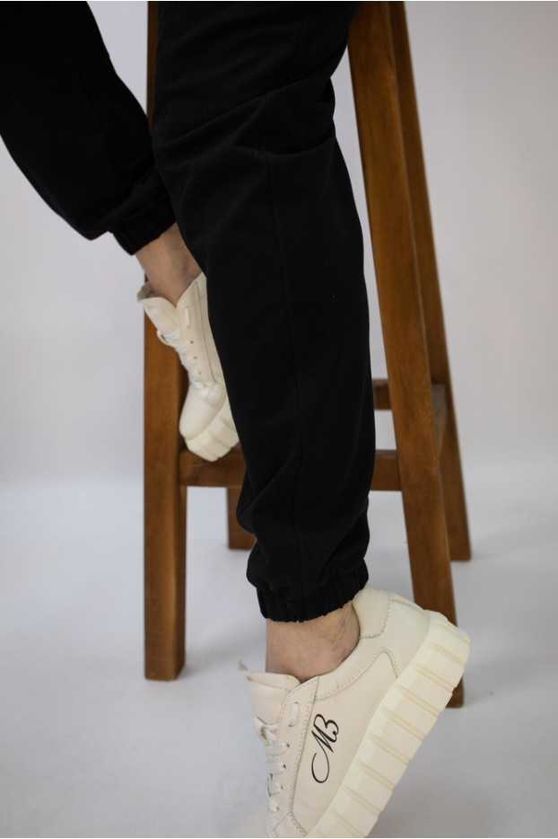 Брюки-джогери на резинці жіночі 52-54 чорні (6758XXL) - фото 5