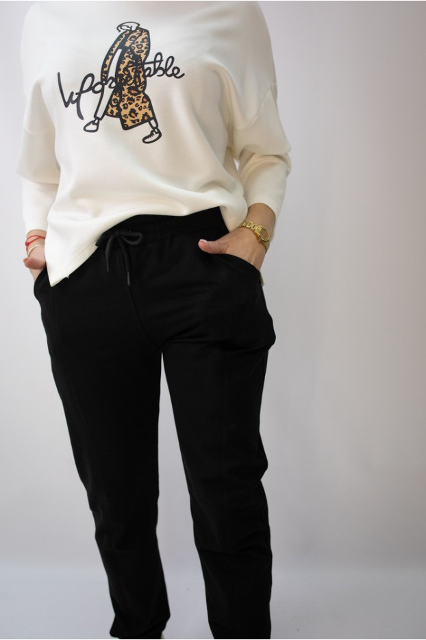 Брюки-джогери на резинці жіночі 52-54 чорні (6758XXL) - фото 8