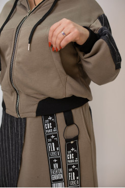 Костюм жіночий двійка 48-54 капучино (3699k) - фото 2