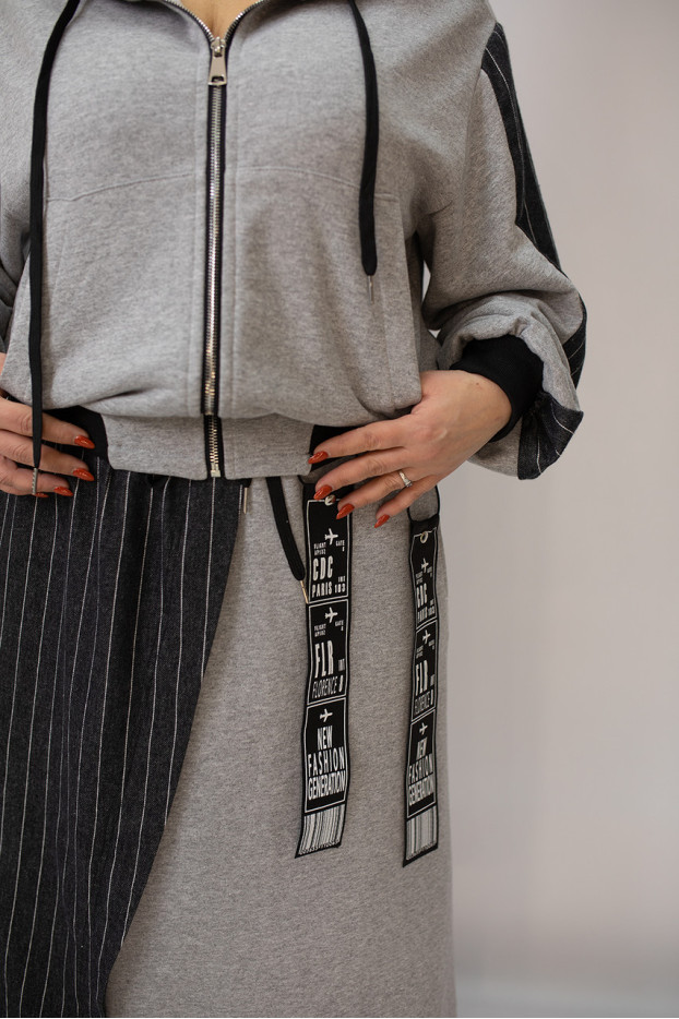 Костюм жіночий двійка 48-54 сірий (3699gr) - фото 2