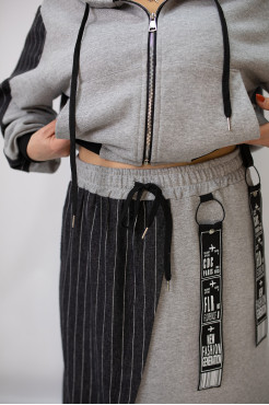 Костюм жіночий двійка 48-54 сірий (3699gr) - фото 3