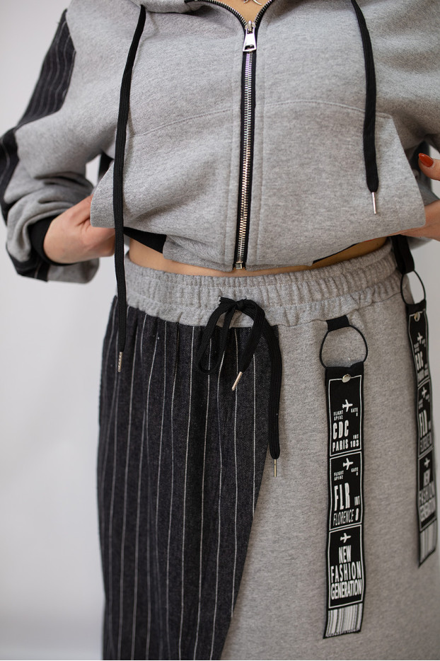 Костюм жіночий двійка 48-54 сірий (3699gr) - фото 3