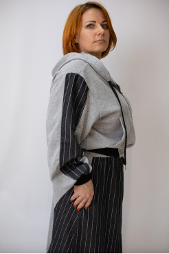 Костюм жіночий двійка 48-54 сірий (3699gr) - фото 5