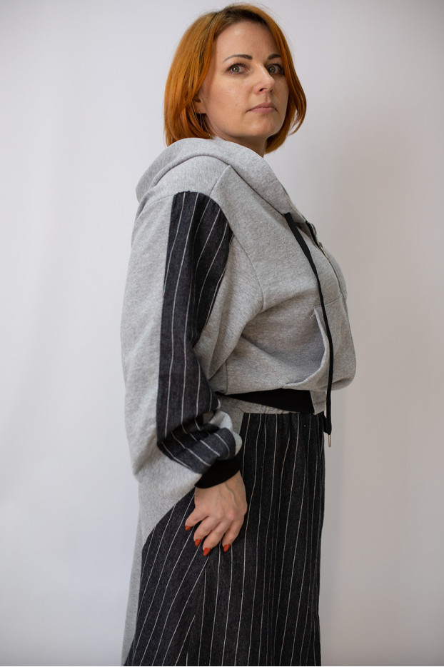 Костюм жіночий двійка 48-54 сірий (3699gr) - фото 5