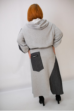 Костюм жіночий двійка 48-54 сірий (3699gr) - фото 6