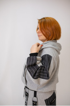 Костюм жіночий двійка 48-54 сірий (3699gr) - фото 8