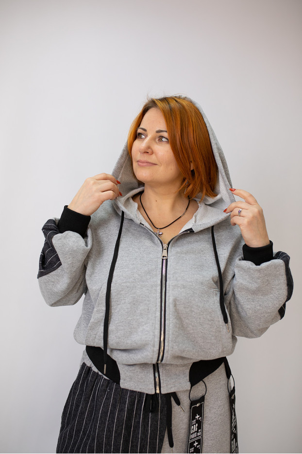 Костюм жіночий двійка 48-54 сірий (3699gr) - фото 9