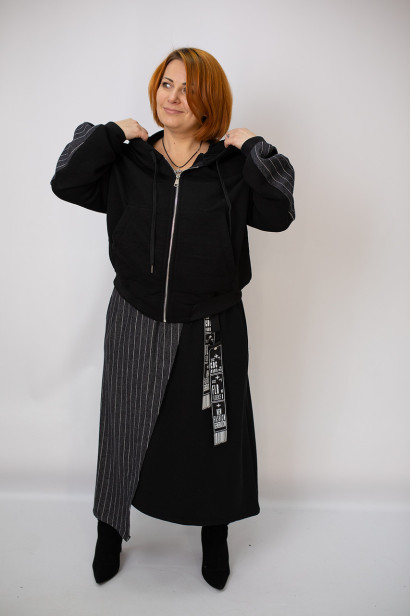 Костюм жіночий двійка 48-54 чорний (3699bl)