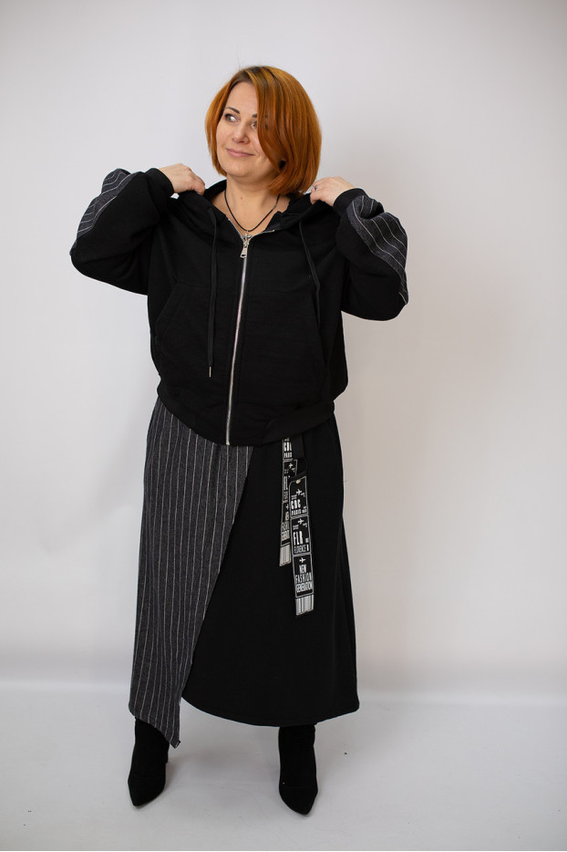 Костюм жіночий двійка 48-54 чорний (3699bl) - фото 1