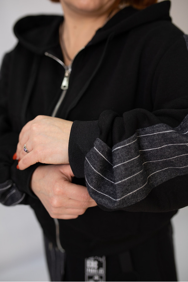 Костюм жіночий двійка 48-54 чорний (3699bl) - фото 5