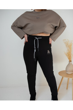 Брюки жіночі з камінчиками 54-56 чорні (027XXXXXL) - фото 1