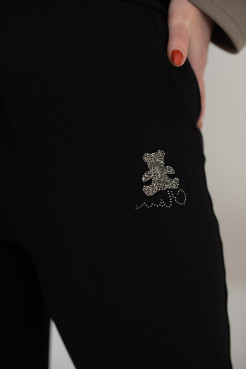 Брюки жіночі з камінчиками 52-54 чорні (027XXXXL) - фото 6