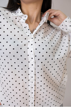Сорочка жіноча 46-48 біла у чорний горох (2033wS) - фото 5