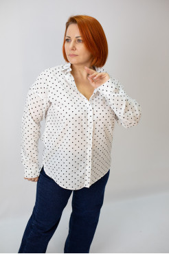 Сорочка жіноча 46-48 біла у чорний горох (2033wS) - фото 10