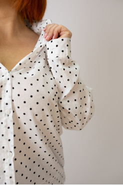 Сорочка жіноча 48-50 біла у чорний горох (2033wM) - фото 9