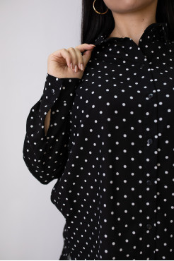 Сорочка жіноча 50-52 чорна у білий горох (2033blL) - фото 5