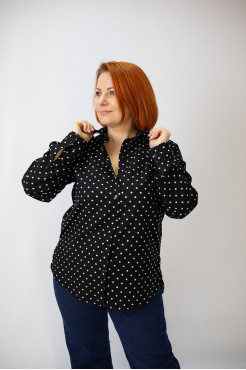Сорочка жіноча 50-52 чорна у білий горох (2033blL) - фото 8