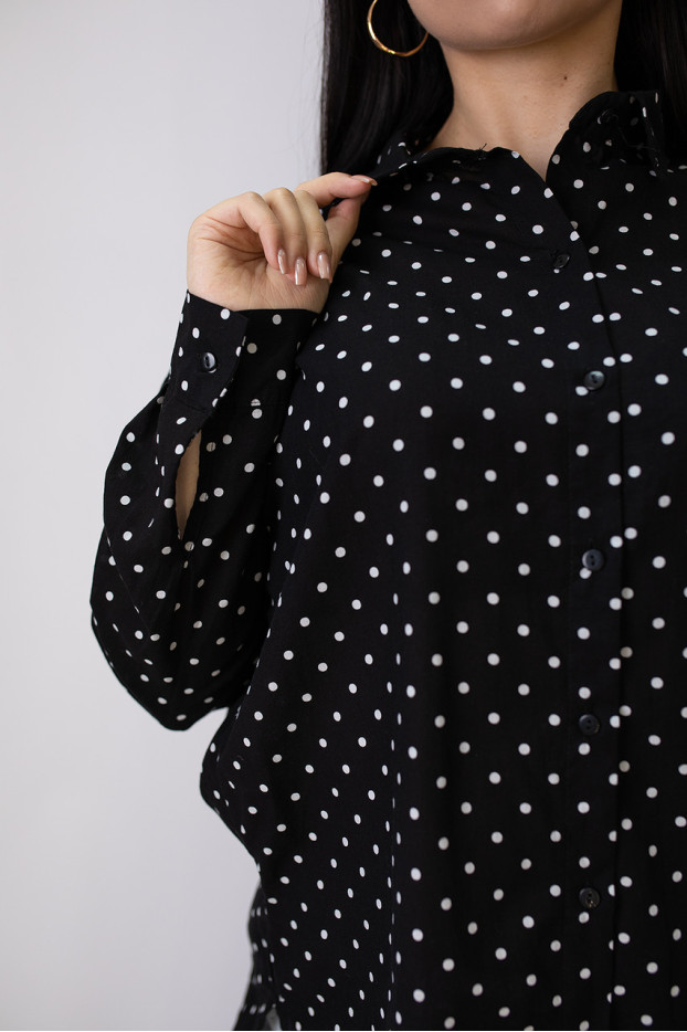 Сорочка жіноча 48-50 чорна у білий горох (2033blM) - фото 5