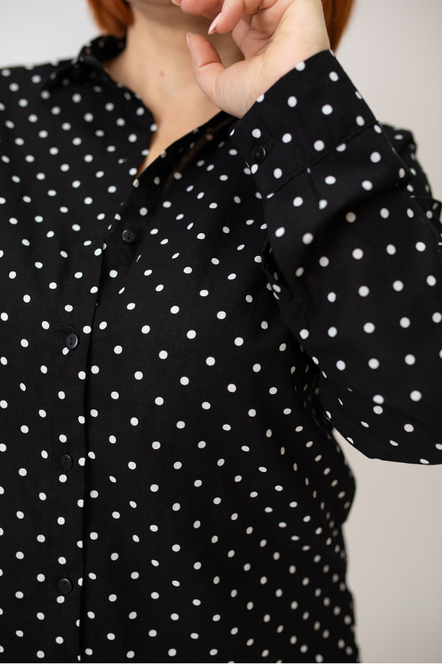 Сорочка жіноча 48-50 чорна у білий горох (2033blM) - фото 10