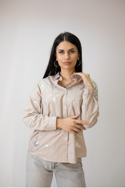 Сорочка жіноча 52 бежевий з сріблом (4013mL) - фото 5