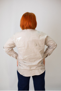 Сорочка жіноча 46-50 бежева з сріблом (4013mS) - фото 4