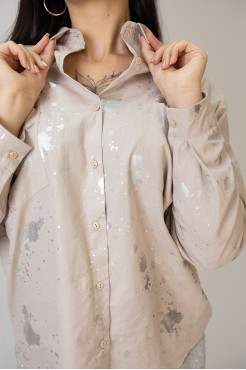 Сорочка жіноча 46-50 бежева з сріблом (4013mS) - фото 7