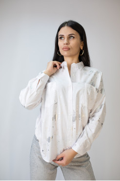 Сорочка жіноча 46-50 біла з сріблом (4013wS) - фото 6