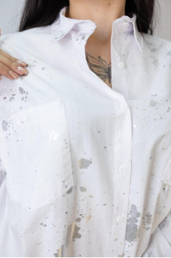 Сорочка жіноча 50 біла з сріблом (4013wM) - фото 7