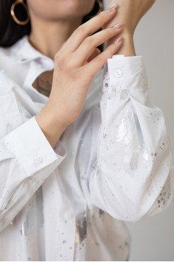 Сорочка жіноча 50 біла з сріблом (4013wM) - фото 9