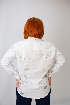 Сорочка жіноча 52 біла з сріблом (4013wL) - фото 4