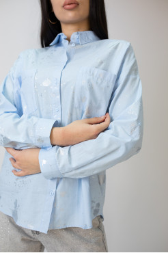 Сорочка жіноча 52 блакитна з сріблом (4013skL) - фото 5