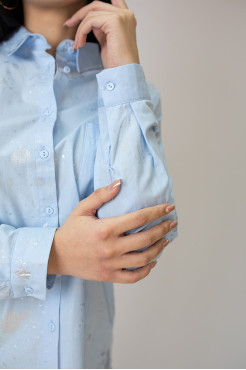 Сорочка жіноча 46-50 блакитна з сріблом (4013skS) - фото 6