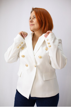 Піджак жіночий 52 білий (19143w52) - фото 1
