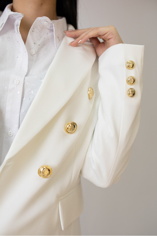 Піджак жіночий 52 білий (19143w52) - фото 8