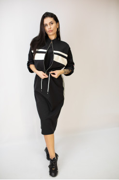 Костюм сукня+бомбер жіноча 42-44 чорна (6431-36) - фото 1