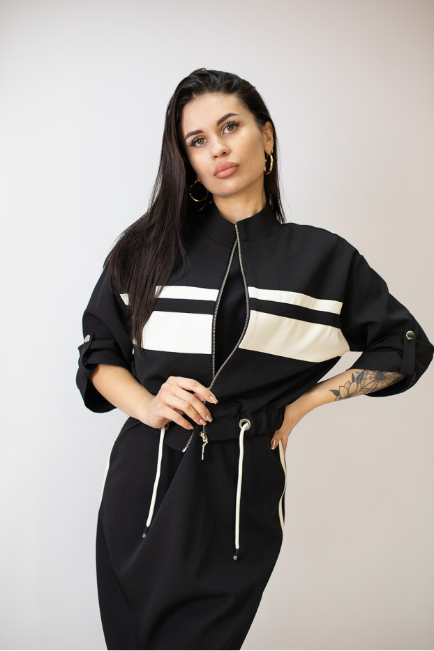 Костюм сукня+бомбер жіноча 42-44 чорна (6431-36) - фото 2