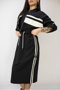 Костюм сукня+бомбер жіноча 42-44 чорна (6431-36) - фото 3