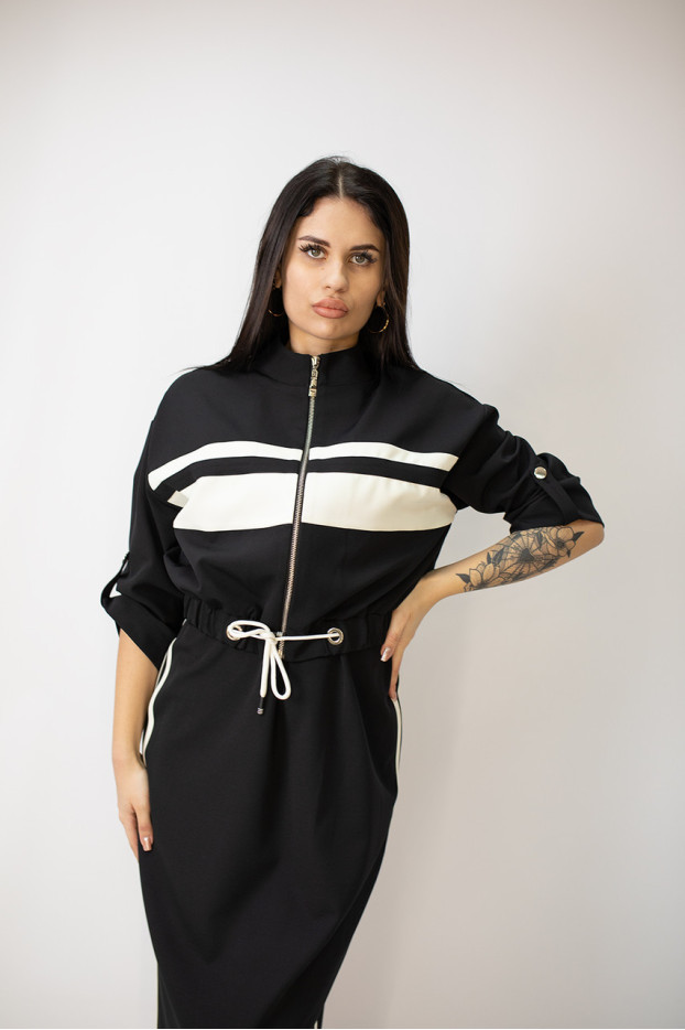 Костюм сукня+бомбер жіноча 42-44 чорна (6431-36) - фото 4