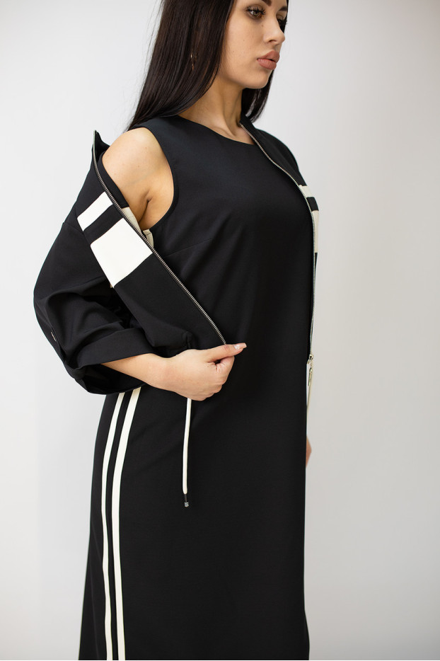 Костюм сукня+бомбер жіноча 42-44 чорна (6431-36) - фото 7