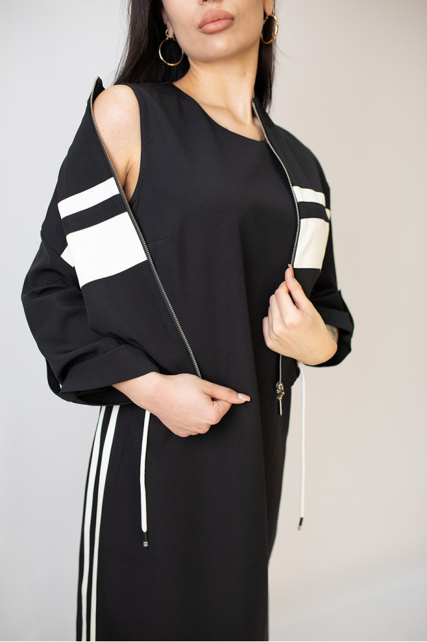 Костюм сукня+бомбер жіноча 42-44 чорна (6431-36) - фото 8