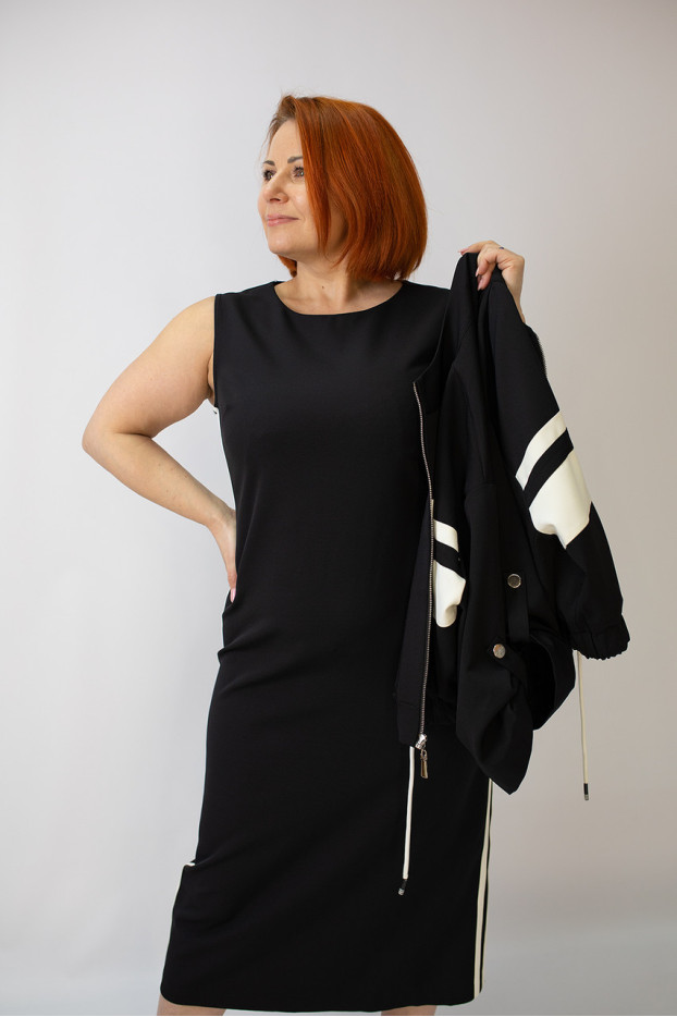 Костюм сукня+бомбер жіноча 42-44 чорна (6431-36) - фото 9