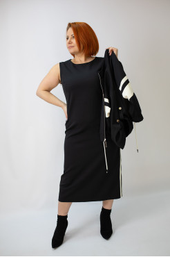 Костюм сукня+бомбер жіноча 42-44 чорна (6431-36) - фото 10