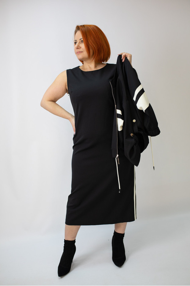 Костюм сукня+бомбер жіноча 42-44 чорна (6431-36) - фото 10