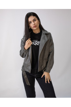 Косуха еко шкіра 44-48 сіра (82358S) - фото 1