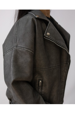 Косуха еко шкіра 44-48 сіра (82358S) - фото 4