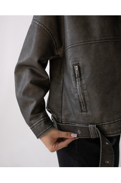 Косуха еко шкіра 44-48 сіра (82358S) - фото 5